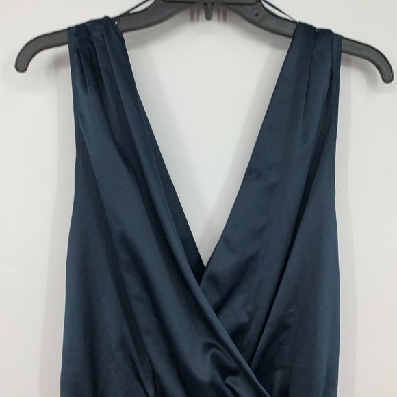 Zara Bodysuit Blue Sateen VNeck Sleeveless NWT - Picture 6 of 11